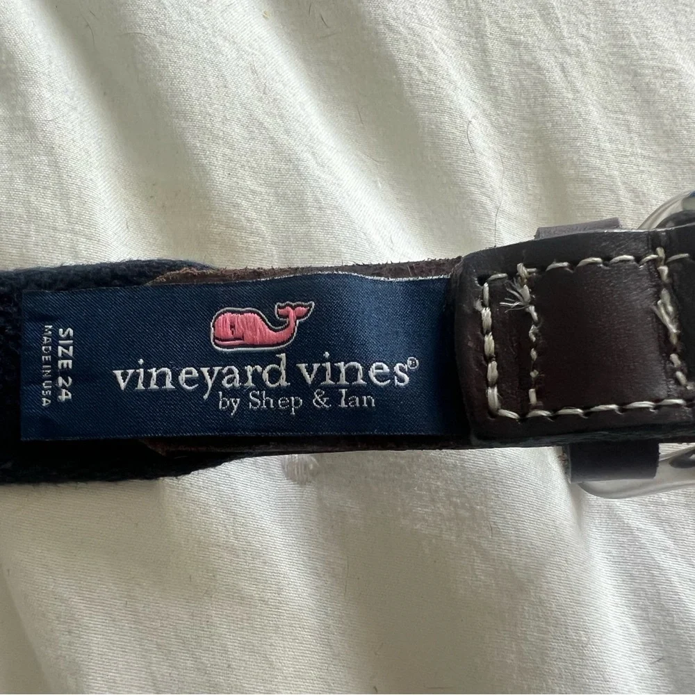 Vineyard Vines Blue Belt with Shamrock Design
